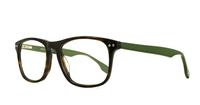 Brown/Green Lennox Hannu Rectangle Glasses - Angle