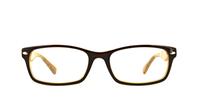 Brown Amber Lennox Hilja Rectangle Glasses - Front