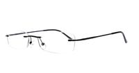 Black Lennox Hima Rectangle Glasses - Angle