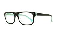 Black / Turquoise Lennox Kadee Oval Glasses - Angle