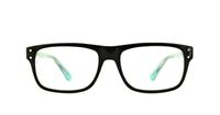 Black / Turquoise Lennox Kadee Oval Glasses - Front