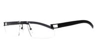 Matt Black Lennox Madis Rectangle Glasses - Angle