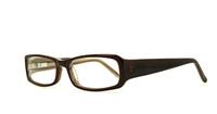 Dark Brown Lennox Shoga Rectangle Glasses - Angle