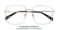 Gold Levis LV1010 Square Glasses - Flat-lay