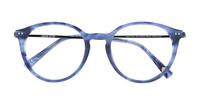 Blue Horn / Shiny Black London Retro Aisley Round Glasses - Flat-lay