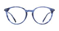 Blue Horn / Shiny Black London Retro Aisley Round Glasses - Front