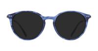 Blue Horn / Shiny Black London Retro Aisley Round Glasses - Sun