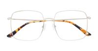 Shiny Gold London Retro Azalea Square Glasses - Flat-lay