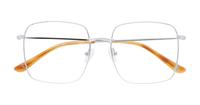 Shiny Silver London Retro Azalea Square Glasses - Flat-lay