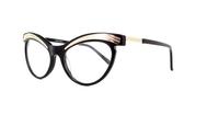 Black/Gold London Retro Babs Cat-eye Glasses - Angle