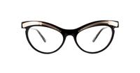 Black/Gold London Retro Babs Cat-eye Glasses - Front