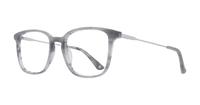 Grey Horn/Matte Silver London Retro Baker Square Glasses - Angle