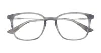 Grey Horn/Matte Silver London Retro Baker Square Glasses - Flat-lay