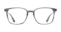 Grey Horn/Matte Silver London Retro Baker Square Glasses - Front