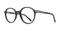 Matte Black/Silver London Retro Beckton Round Glasses - Angle