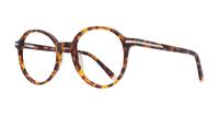 Matte Havana/Gold London Retro Beckton Round Glasses - Angle