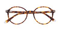 Matte Havana/Gold London Retro Beckton Round Glasses - Flat-lay