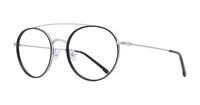 Black/Silver London Retro Belmore Round Glasses - Angle