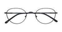 Black London Retro Bendall Round Glasses - Flat-lay