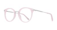 Light Pink/Matte Silver London Retro Bow Round Glasses - Angle