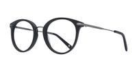 Matte Black/Gunmetal London Retro Bow Round Glasses - Angle