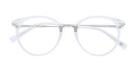 Shiny Crystal / Silver London Retro Bow Round Glasses - Flat-lay