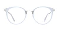 Shiny Crystal / Silver London Retro Bow Round Glasses - Front