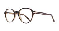 Shiny Brown Horn London Retro Canary Round Glasses - Angle