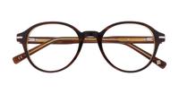 Shiny Brown Horn London Retro Canary Round Glasses - Flat-lay