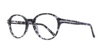 Shiny Grey Havana London Retro Canary Round Glasses - Angle