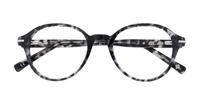 Shiny Grey Havana London Retro Canary Round Glasses - Flat-lay