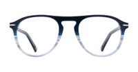 Gradient Blue London Retro Canning Aviator Glasses - Front