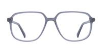 Shiny Crystal Grey London Retro Charing Rectangle Glasses - Front