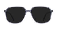 Shiny Crystal Grey London Retro Charing Rectangle Glasses - Sun