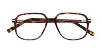 Shiny Havana London Retro Charing Rectangle Glasses - Flat-lay