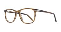 Shiny Brown Horn London Retro Clapham Rectangle Glasses - Angle