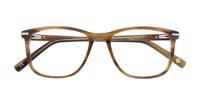 Shiny Brown Horn London Retro Clapham Rectangle Glasses - Flat-lay