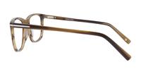Shiny Brown Horn London Retro Clapham Rectangle Glasses - Side