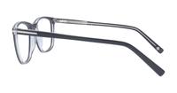Shiny Grey Crystal London Retro Clapham Rectangle Glasses - Side