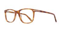 Shiny Honey Havana London Retro Clapham Rectangle Glasses - Angle