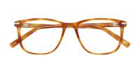 Shiny Honey Havana London Retro Clapham Rectangle Glasses - Flat-lay