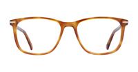 Shiny Honey Havana London Retro Clapham Rectangle Glasses - Front