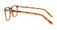 Shiny Honey Havana London Retro Clapham Rectangle Glasses - Side