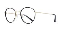 Black/Gold London Retro Concord Round Glasses - Angle