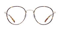 Tortoise/Gold London Retro Concord Round Glasses - Front