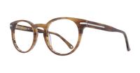 Shiny Brown Horn London Retro Dalston Round Glasses - Angle