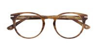 Shiny Brown Horn London Retro Dalston Round Glasses - Flat-lay