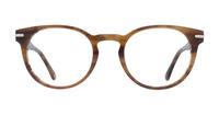 Shiny Brown Horn London Retro Dalston Round Glasses - Front