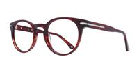 Shiny Demi Red London Retro Dalston Round Glasses - Angle