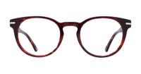 Shiny Demi Red London Retro Dalston Round Glasses - Front